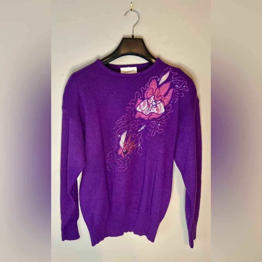 80s appliqué sweater - Picture 2 of 14